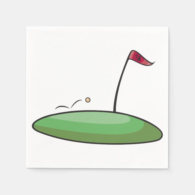 Serviettes en papier vert de golf (Devant)