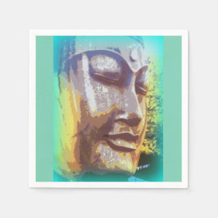 Serviettes En Papier Vert de visage de Bouddha