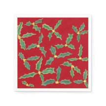 Serviettes en papier vert Feuille jaune