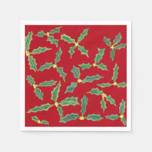 Serviettes en papier vert Feuille jaune