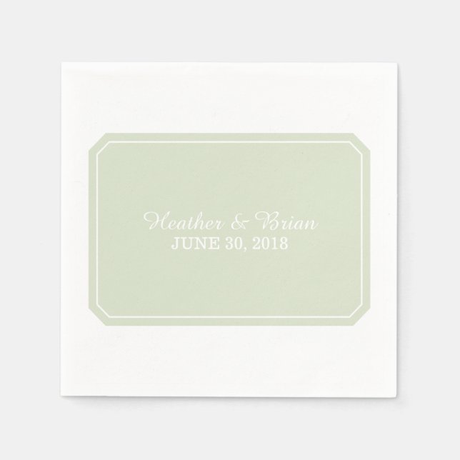 Serviettes en papier vert tout simplement élégant (Devant)