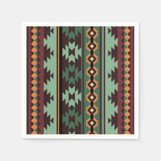 Serviettes En Papier Vert tribal du sud-ouest