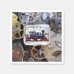 Serviettes En Papier Victorian Steam Train Steampunk dîner