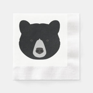 Serviettes En Papier Visage d'ours noir