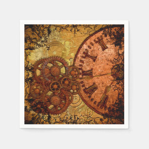Serviettes En Papier Vitesse grunge et horloge de Steampunk