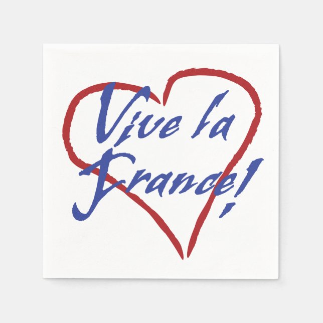 Serviettes En Papier Vive la France Papier Cocktail Napkins (Devant)