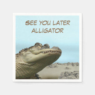Serviettes En Papier Voir plus tard Alligator