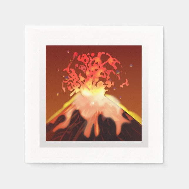 Serviettes En Papier Volcan - Emoji (Devant)