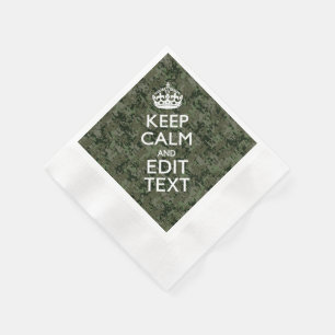 Serviettes En Papier Votre propre texte Camo numérique Woodland Gardez