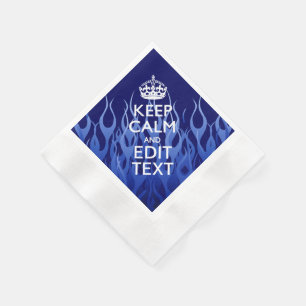 Serviettes En Papier Votre texte pour rester calme sur Blue Racing Flam