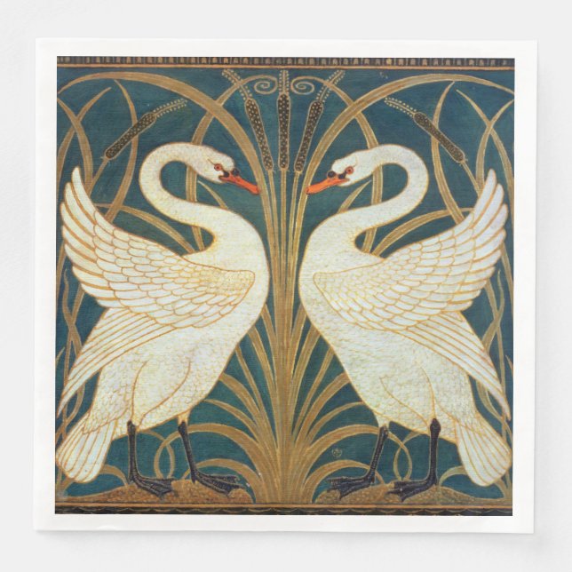 Serviettes En Papier Walter Crane Swan (Devant)