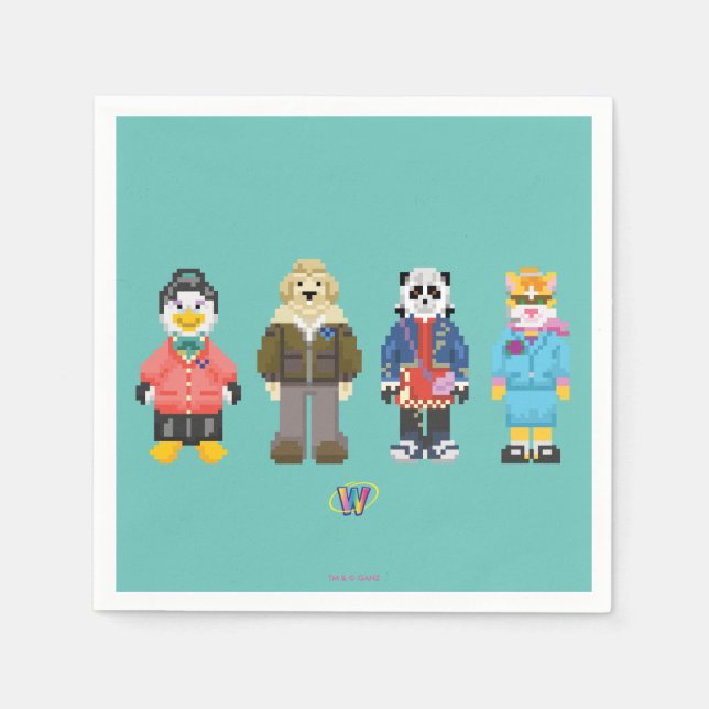 Serviettes En Papier Webkinz Pixel Hôtes (Devant)