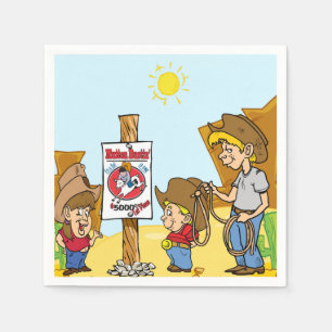 Serviettes En Papier Western Mutton Bustin Rodeo Kids
