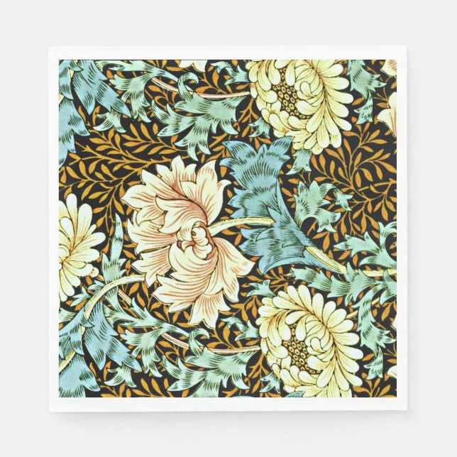 Serviettes En Papier William Morris - Chrysanthemum Pastels (Devant)