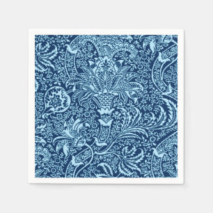 Serviettes En Papier William Morris Indian, Dark Indigo et Sky Blue