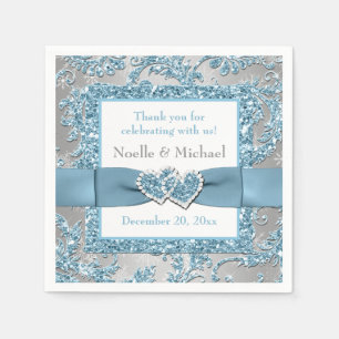 Serviettes En Papier Winter Wonderland, Coeurs joints Papier serviettes