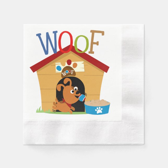 Serviettes En Papier Woof Dog (Devant)