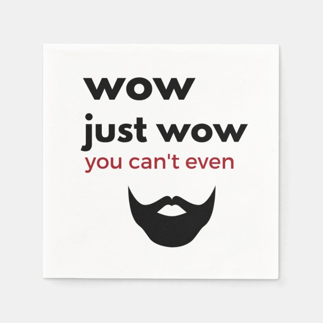 Serviettes En Papier wow just wow cocktail napkins - barbe (Devant)