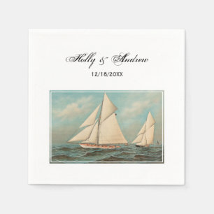 Serviettes En Papier Yachts Anciens de Course Nautiques #1
