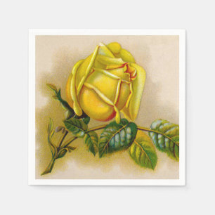 Serviettes En Papier Yellow Rose Artwork