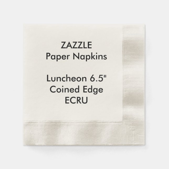 Serviettes En Papier ZAZZLE ECRU Personnalisé Poupée Papier de déjeuner (Devant)