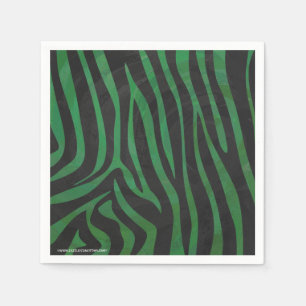 Serviettes En Papier Zebra Black and Green Print