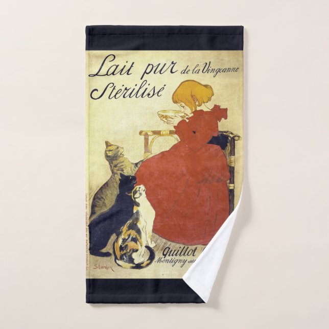 Serviettes françaises de Bath d'affiche de lait de (Serviette à main)
