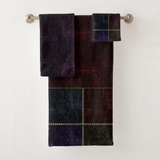 Serviettes gothiques en quilt damassé or médiéval