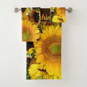 Serviettes Jaune Sunflower Ensemble Salle de bain 