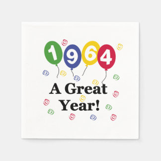 Serviettes Jetables 1964 Une grande année Papier d'anniversaire Napkin