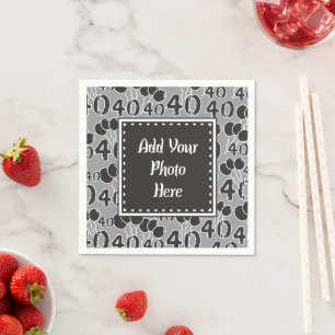 Serviettes Jetables 40e anniversaire Modèle photo personnalisé serviet