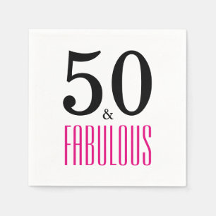 Serviettes Jetables 50 et fabuleux 50e Anniversaire Papier serviettes