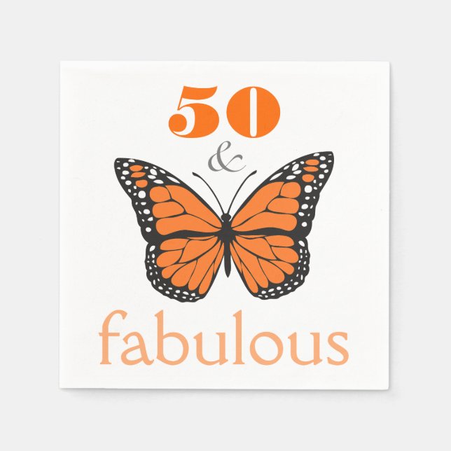 Serviettes Jetables 50 et fabuleux Anniversaire Papier de fête serviet (Devant)