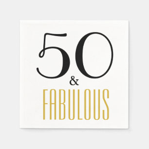 Serviettes Jetables 50 et fabuleux Anniversaire Papier de fête serviet