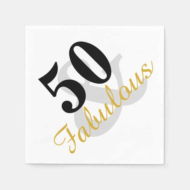 Serviettes Jetables 50 et fabuleux Anniversaire Papier de fête serviet (Devant)