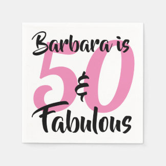 Serviettes Jetables 50 et fabuleux fête d'anniversaire personnalisée