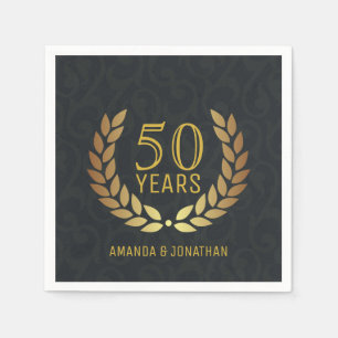 Serviettes Jetables 50e anniversaire de mariage personnalisable