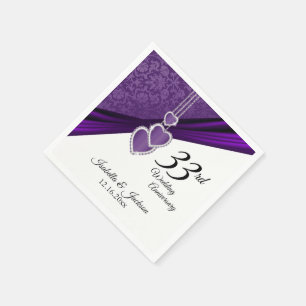 Serviettes Jetables 6ème / 33ème / 47ème anniversaire de Mariage Améth