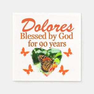 SERVIETTES JETABLES 90E ANNIVERSAIRE PERSONNALISÉ DES NAPKINS DE BOUTE