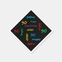 90e fête d'anniversaire Noms répétitifs Papier noi