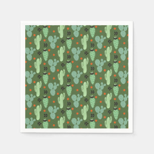 Serviettes Jetables Abstrait Hipster Cactus Motif du désert