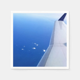 Serviettes Jetables Aile d'avion volant dans le ciel Photo
