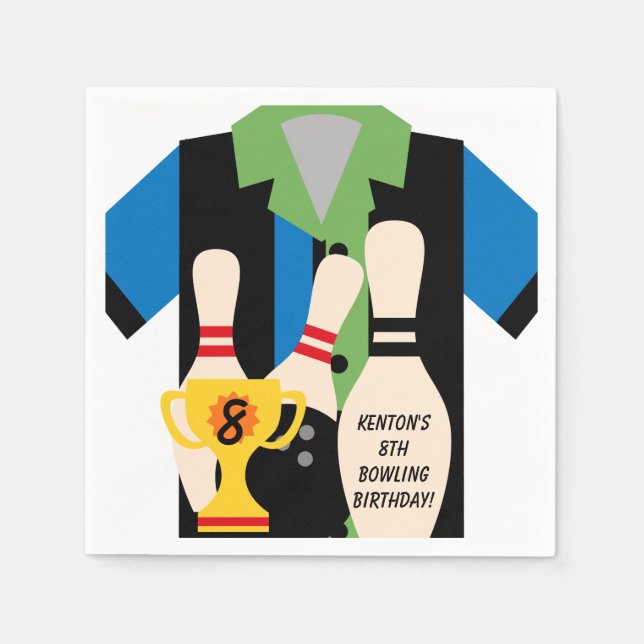 Serviettes Jetables Allons au bowling Custom Birthday Paper Napkins (Devant)