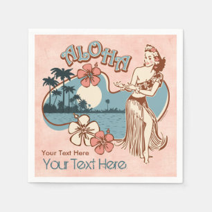 Serviettes Jetables Aloha Hula Girl