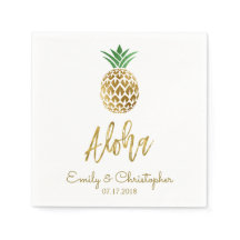 Aloha Tropical Hawaiian Mariage Ananas Blanc