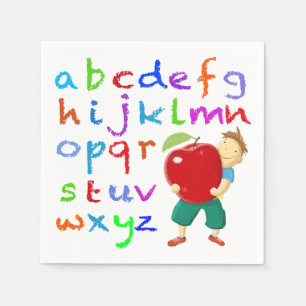 Serviettes Jetables Alphabet des enseignants
