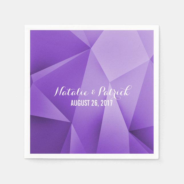 Serviettes Jetables Amethyst Jewel Tones Mariage Papier Napkins (Devant)