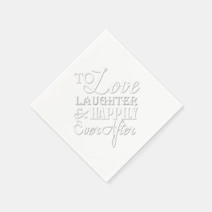 Serviettes Jetables Amour Rire Heureusement Jamais Après Mariage Napki