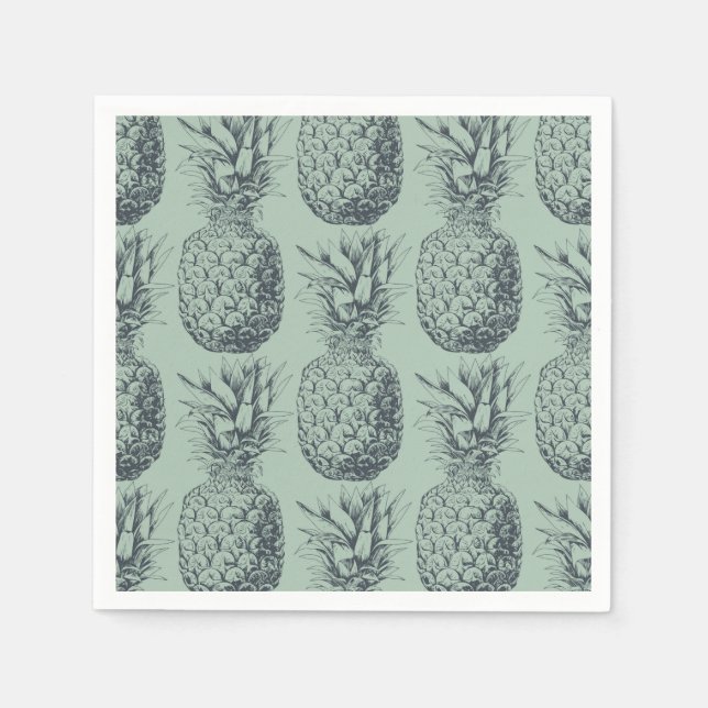 Serviettes Jetables Ananas, fruit tropical design motif (Devant)