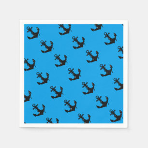 Serviettes Jetables Ancre de bateau noir